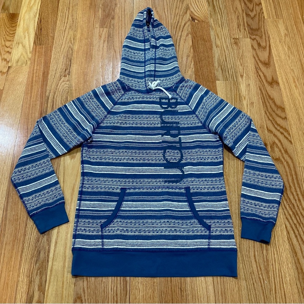 BURTON Blue Striped Pull Over Sweatshirt Hoodie Women’s Size Large